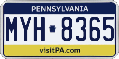 PA license plate MYH8365