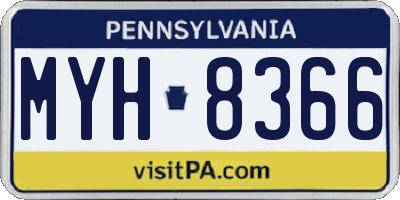 PA license plate MYH8366