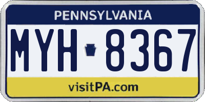 PA license plate MYH8367