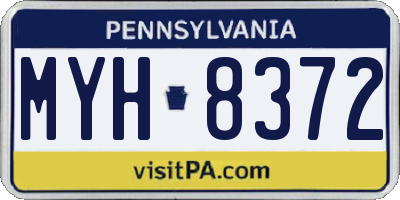 PA license plate MYH8372