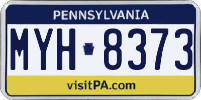 PA license plate MYH8373