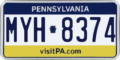 PA license plate MYH8374
