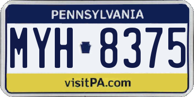 PA license plate MYH8375
