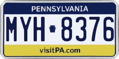 PA license plate MYH8376