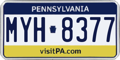 PA license plate MYH8377