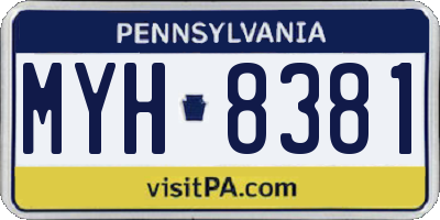 PA license plate MYH8381