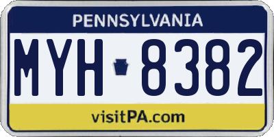 PA license plate MYH8382