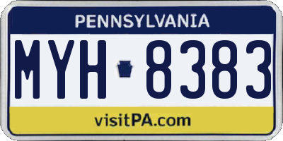 PA license plate MYH8383