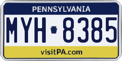 PA license plate MYH8385