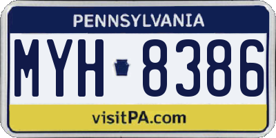 PA license plate MYH8386