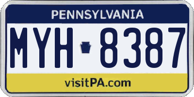 PA license plate MYH8387