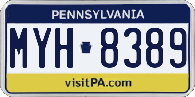 PA license plate MYH8389