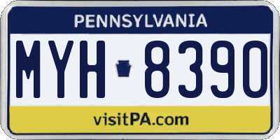PA license plate MYH8390
