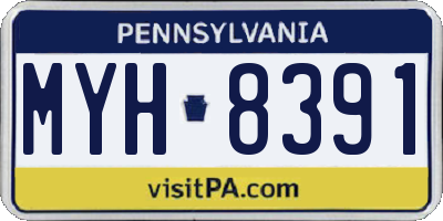 PA license plate MYH8391