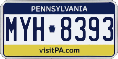 PA license plate MYH8393