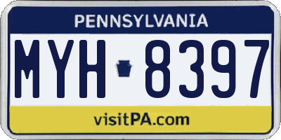 PA license plate MYH8397
