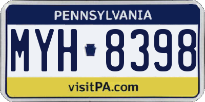 PA license plate MYH8398