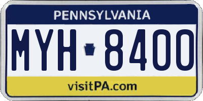 PA license plate MYH8400