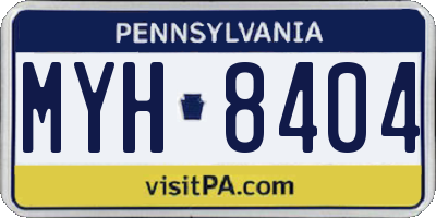 PA license plate MYH8404