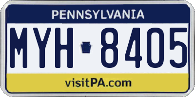 PA license plate MYH8405
