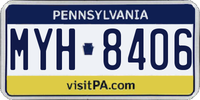 PA license plate MYH8406