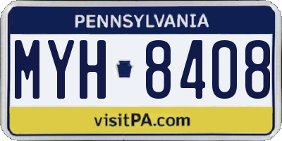 PA license plate MYH8408