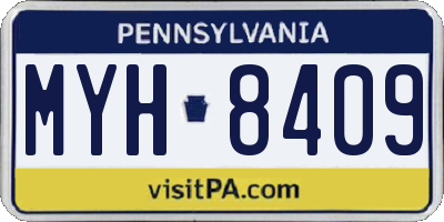 PA license plate MYH8409