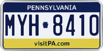 PA license plate MYH8410