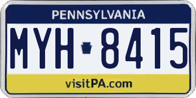 PA license plate MYH8415