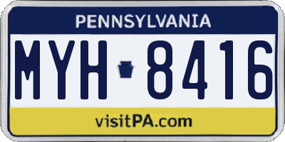 PA license plate MYH8416