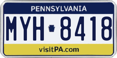 PA license plate MYH8418