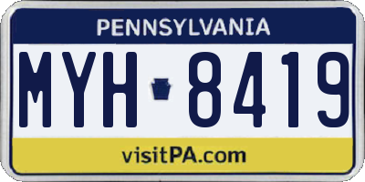 PA license plate MYH8419