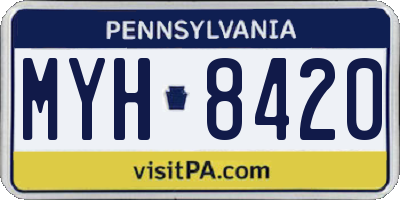 PA license plate MYH8420