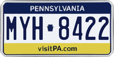PA license plate MYH8422