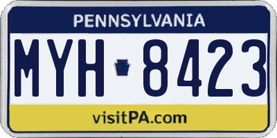 PA license plate MYH8423