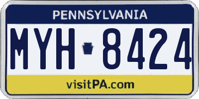 PA license plate MYH8424