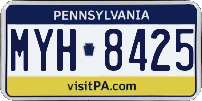 PA license plate MYH8425