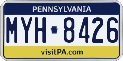 PA license plate MYH8426