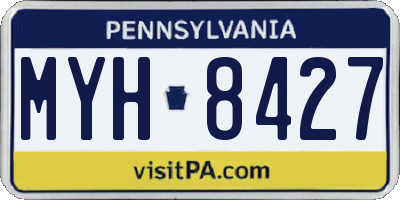 PA license plate MYH8427