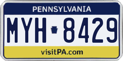 PA license plate MYH8429