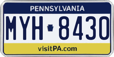 PA license plate MYH8430