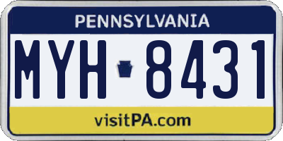 PA license plate MYH8431