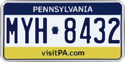 PA license plate MYH8432