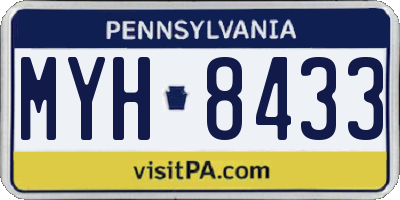 PA license plate MYH8433