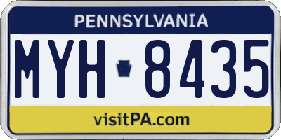 PA license plate MYH8435