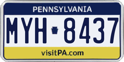PA license plate MYH8437