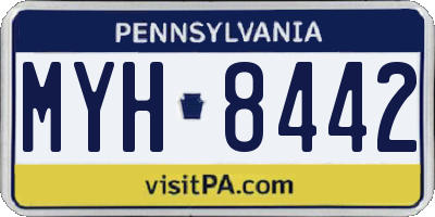 PA license plate MYH8442