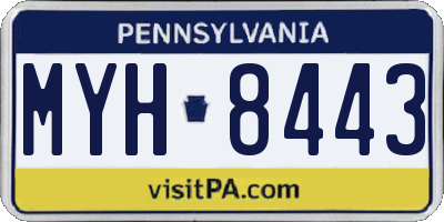 PA license plate MYH8443