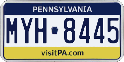 PA license plate MYH8445