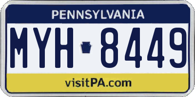 PA license plate MYH8449